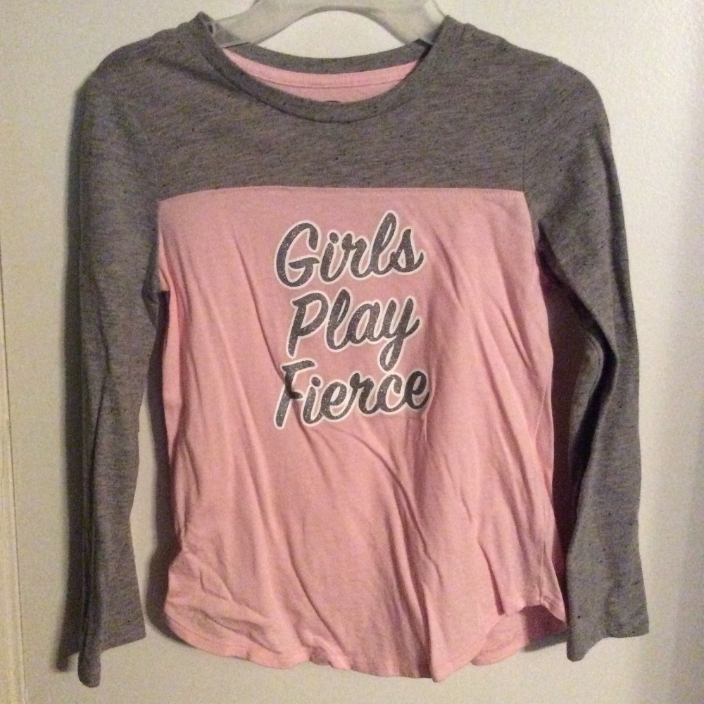Long sleeve light pink kids athletic top